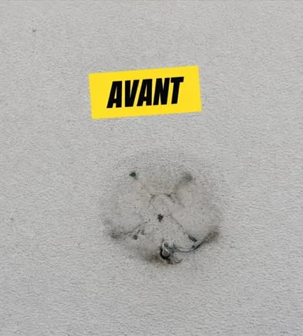 Hublot extérieur, avant l'intervention