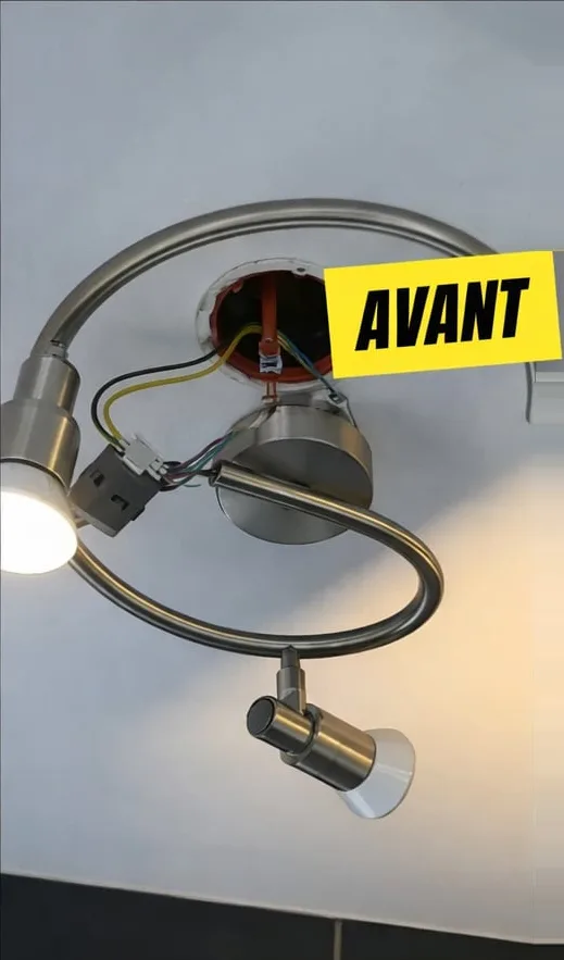 Plafonnier, avant l'intervention